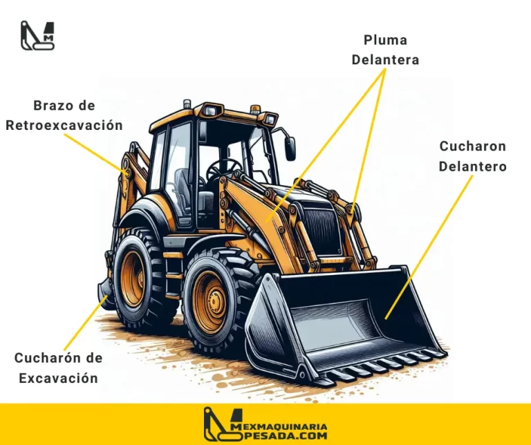 Partes de una retroexcavadora para trabajo