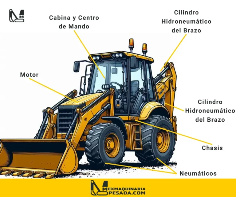 partes del sistema hidráulico de una retroexcavadora